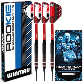 WINMAU Rookie Red Softip (Plastic Tips) Brass Darts Set Single or Multi Sets Includes Flights and Stems (Stems) Exclusive Dart Leaflet - Blue, Red and Green