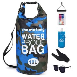 Bolsa seca impermeable de 5 l/10 l/15 l/20 l/30 l/mochila de almacenamiento en seco con funda para teléfono, botella de agua plegable, anteojos de sol