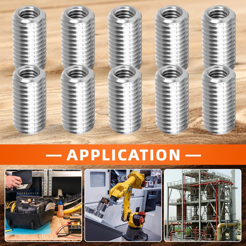MewuDecor M6-1.0 Female to M10-1.5 Male Threaded Insert Reducing Nut