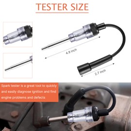 Ongfuwu Inline Spark Plug Tester, Car Straight Boot Engine Ignition Tester, Small Internal External Engine Armature Diagnostic Detector Tool for Motorcycle Lawn Mower, Easy to Use