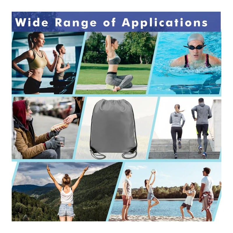 BeeGreen 50 pieces Grey Drawstring Backpack Bags Wholesale Cinch Bags