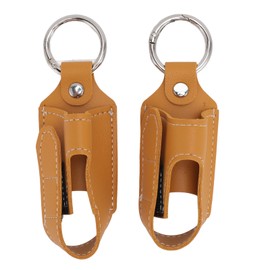2pcs Inhaler Carrying Holder Clasp Closure Safety Carabiner Clip Portable PU Leather Inhaler Protective Holder Turmeric