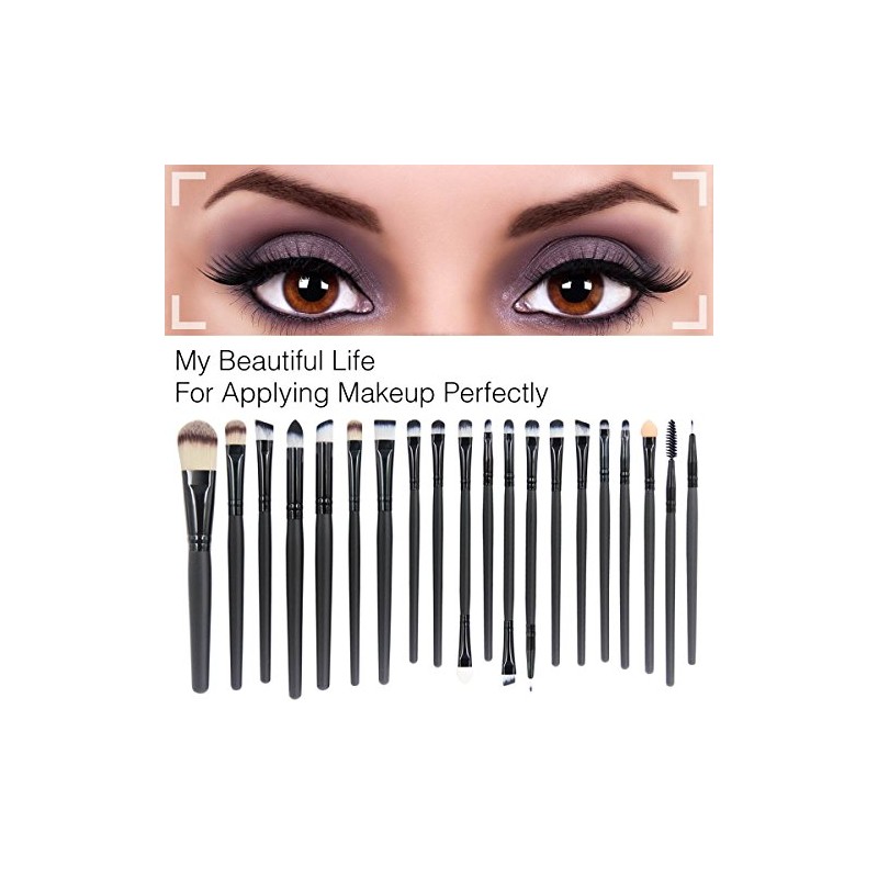 EmaxDesign 20 Pieces Makeup Brush Set Professional Face Eye Shadow