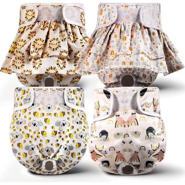 XPCARE Dog Diapers Female (4 Pack) - Washable Reusable Female