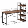 IRONCK Computer Desk 47" with Power Outlet and Storage Shelves,