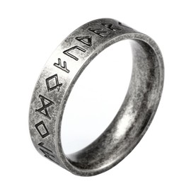 VELESAY Stainless Steel Viking Men's Ring Viking Nordic Mythology Ring Men's Viking Rune Ring Punk Biker Gothic Hip Pop Ring Viking Jewellery