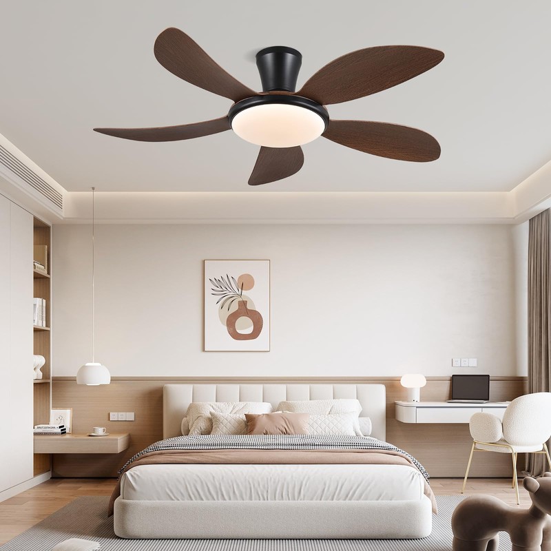 PHORUS Low Profile Ceiling Fans with Lights and Remote/APP,48 Inch