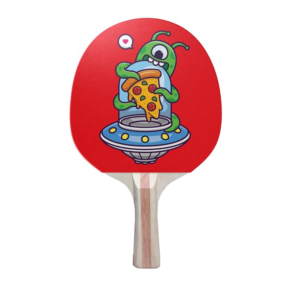 TigerTail Sports Alien Pizza Colorful Design Ping Pong Paddle, Premium