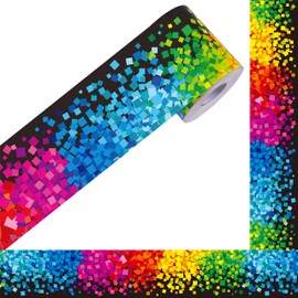 60 Feet Bulletin Board Borders, Confetti Straight Rolled Border Trim Back-to-School Bulletin Boards Decoration, Walls, Desks, Windows, Doors for School, Classroom & Offices