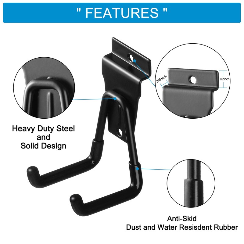 PYBTOOL 12Pack Slatwall Hooks Heavy Duty Slatwall Accessories Garage Slatwall