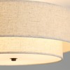 18" Semi Flush Mount Ceiling Light with Fabric Lampshade Modern