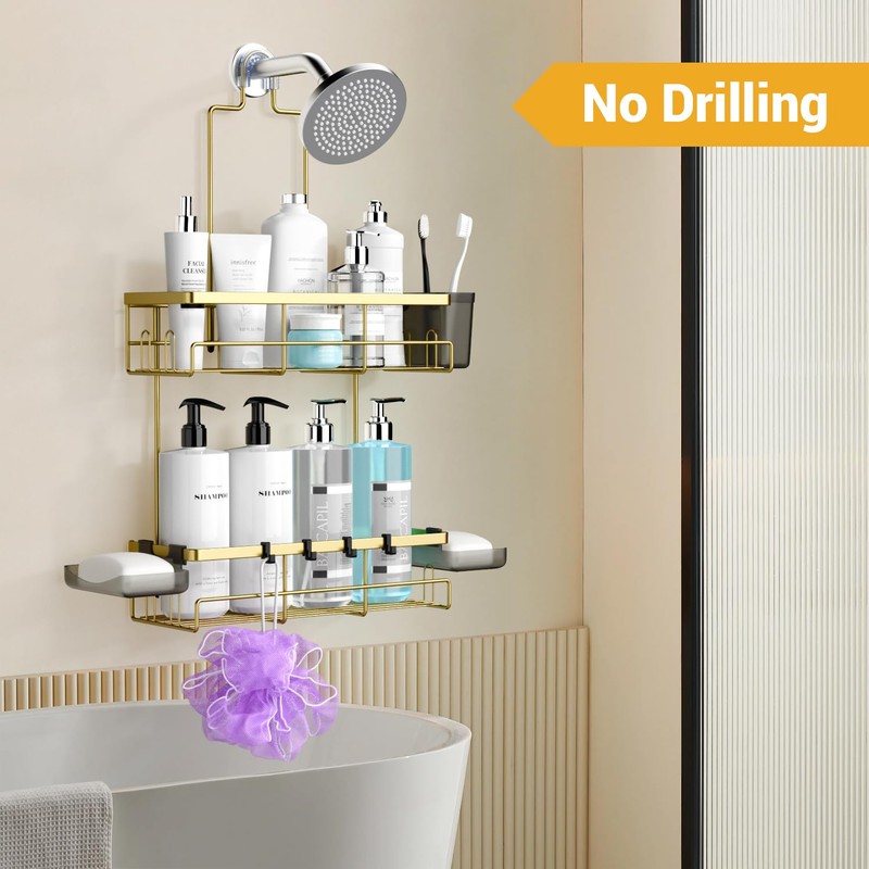 AKTECKE Shower Caddy Hanging Bathroom Organizer: Rustproof Shelf for Inside