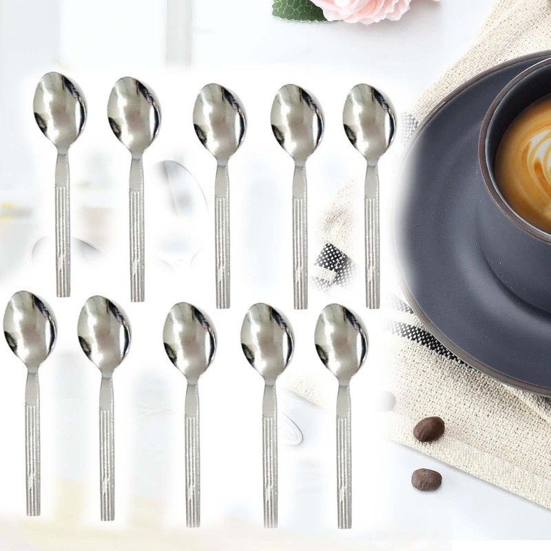 Buystarget 10pcs Teaspoons Set Stainless Steel Tea Spoons Food Grade