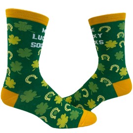 Crazy Dog T-Shirts Women's Me Lucky Socks Socks Funny Shamrock St Patricks Day Parade Irish Graphic Novelty Footwear