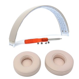 Solo3 Earpads + Top Headband Repair Kit Parts for Beats Solo 3 Wireless and Solo 2 Wireless Headphones (Satin Gold Headband+Earpads)