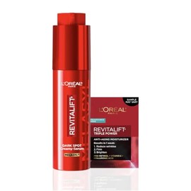 L'Oreal Paris Revitalift Triple Power - Suero cremoso corrector de manchas oscuras, tratamiento de hiperpigmentación con melasilo, vitamina C y niacin