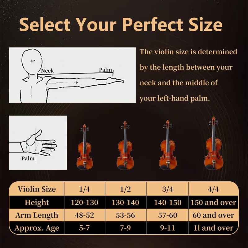 Acoustic Violin 4/4 Full Size Set,Beginner Violin for Adults Students