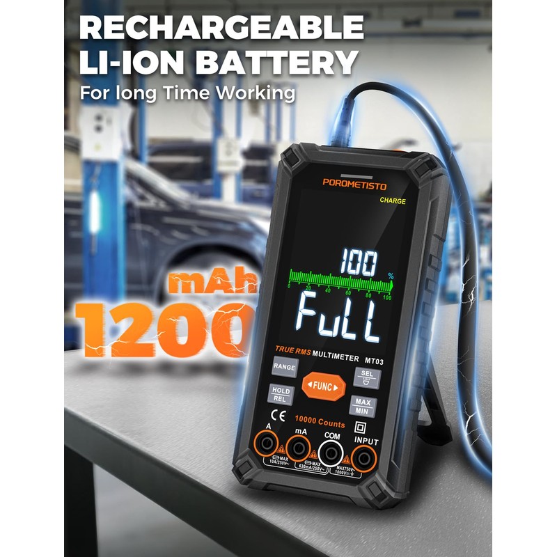 Smart Digital Multimeter Auto-Ranging,10000 Counts True-RMS
