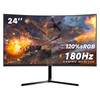 CRUA 24” Curved Gaming Monitor, 180Hz/144Hz FHD 1080P, Support 120%