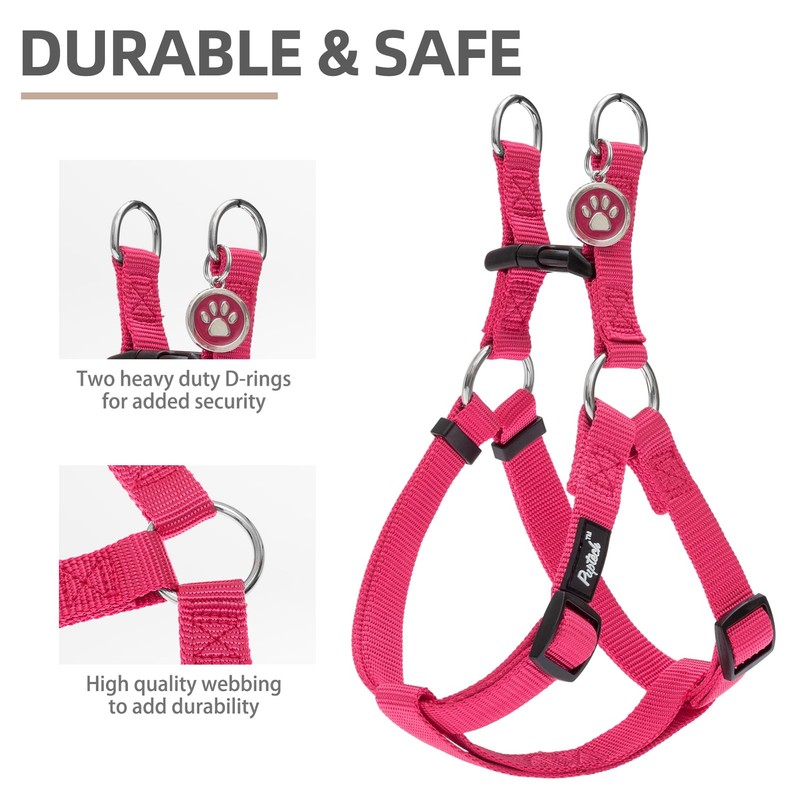 PUPTECK No Pull Dog Harness Adjustable Basic Nylon Step in