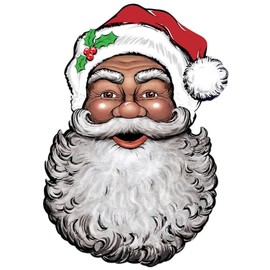 Beistle 2 Piece 26" Paper Santa Face Cut Outs for Christmas Party Decorations, Winter Theme, Vintage Xmas Décor
