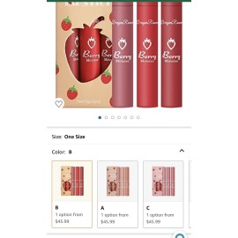 BLUGY Wonderful Lipstick Strawberry Set Lip Gloss. Waterproof Matte Lip Glaze.
