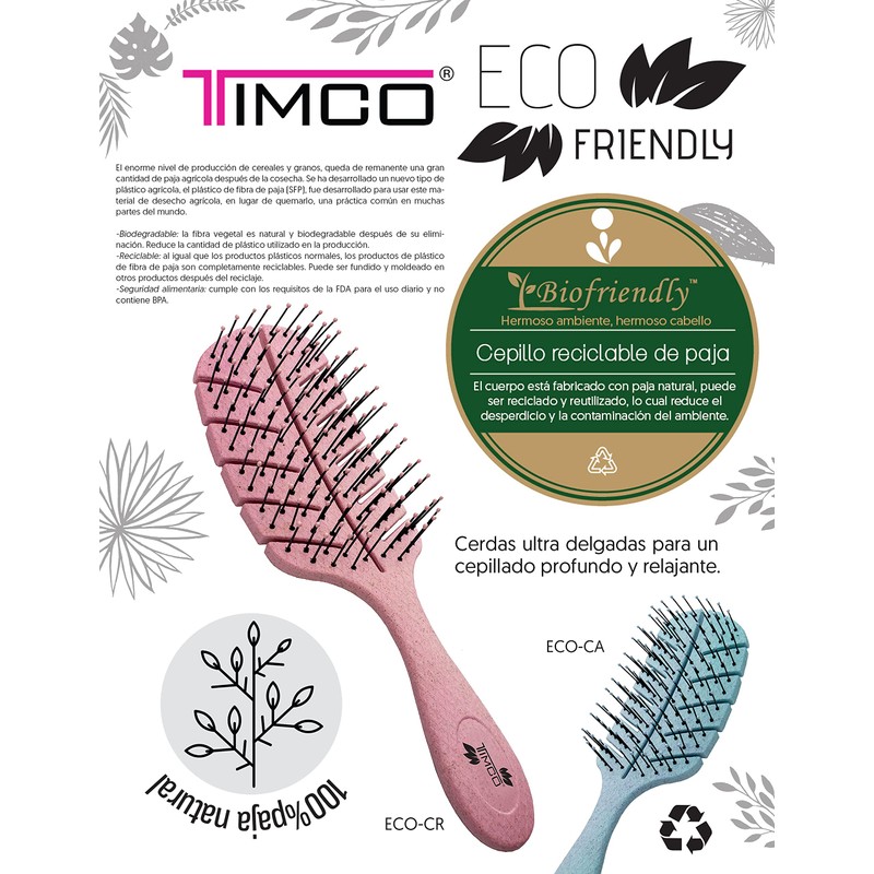 Cepillo de Cabello Ecologico Amigable con el Medio Ambiente Cepillo