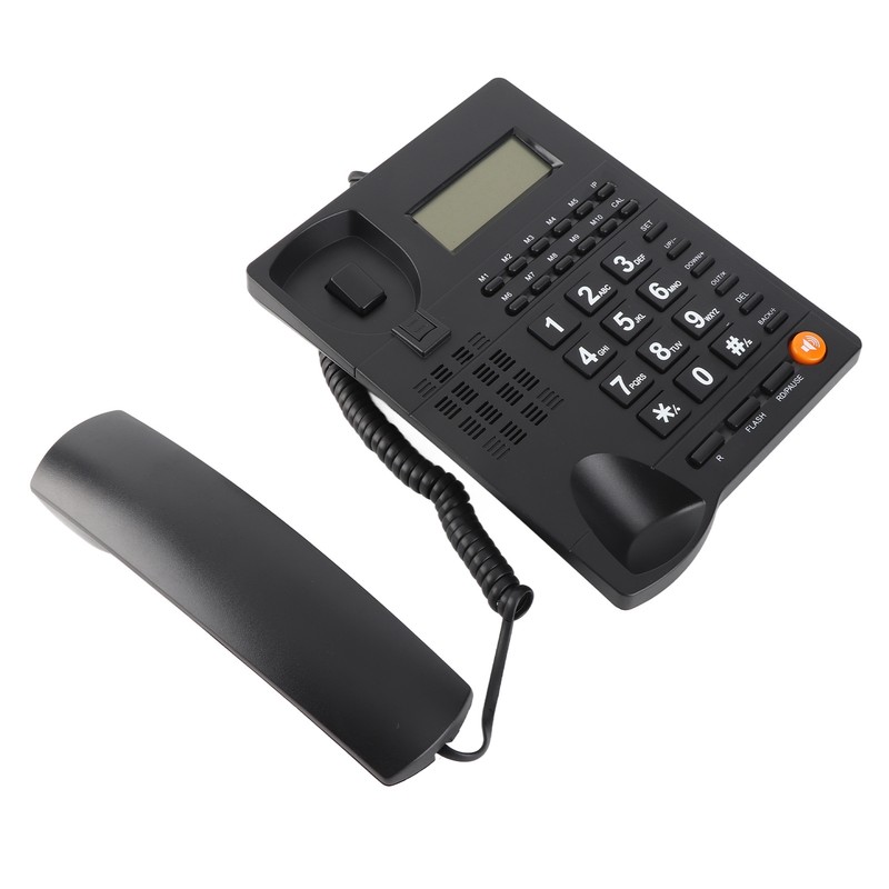 Desktop Telephone 5 Level Brightness Adjustable Corded Telephone Support for