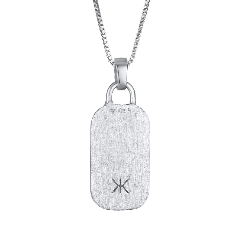 Kuzzoi Men's Necklace with Military Plate (21 mm) in 925