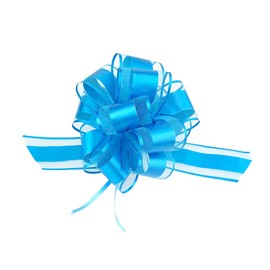 Homeford Snow Pull Bow Ribbon, 14 Loops, 2-Inch, 2-Count (Turquoise)