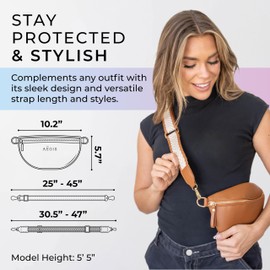 Leather RFID Anti Theft Sling Bag for Women, Pickpocket Proof Travel Crossbody Bag, RFID Blocking Crossbody Purse for Women