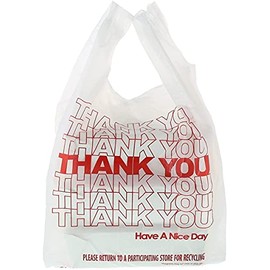 Concession Essentials 1/8 plastic thank you bags to go. Pack of 100 count