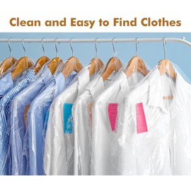 Polythene Garment Covers Clear Plastic Clothes Covers Dry Cleaning Durable, Reusable, and Space-Saving Ultimate Dust and Moisture (60 x 153CM (24'' x 60''), 30 Pcs)