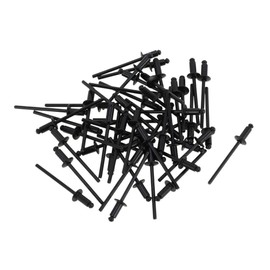 TUCKBOLD Dome Head Large Flange Blind Rivets Black 50 Pcs 4mm Grip Diameter 10mm Grip Length 8mm Flange Diameter Aluminum Alloy Iron