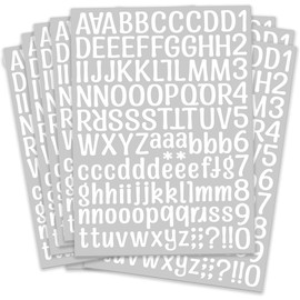 1260 pcs 10 Sheets Self Adhesive Vinyl Letters Numbers Kit, White Mailbox Numbers Sticker for Mailbox, Signs, Window, Door, Cars, Trucks, Home, Business, Address Number (1 Inch, 10 White)
