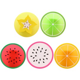 5 Piezas De Posavasos De Silicona Antideslizantes En Forma De Fruta Resistentes Al Calor Perfectos para Proteger Mesas Y Decorar Tu Hogar Incluye Estrella Naranja Limón Dragón Y Sandía