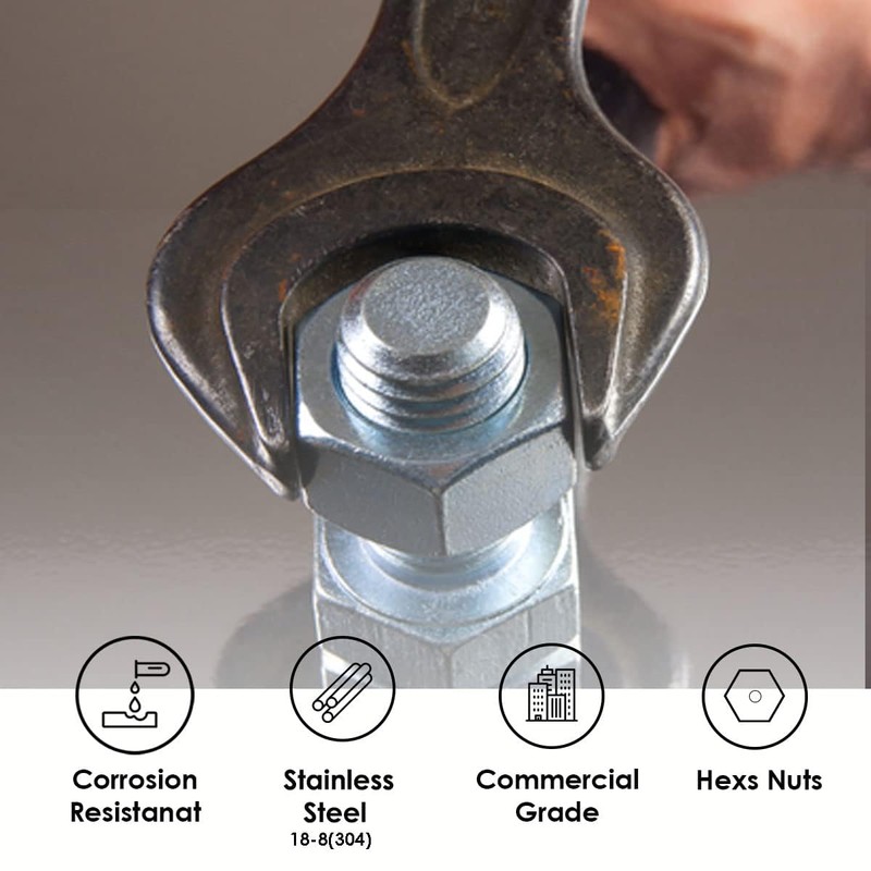 1/4"-20 Nylon Insert Lock Nut (100 Pieces) Stainless Steel Finish
