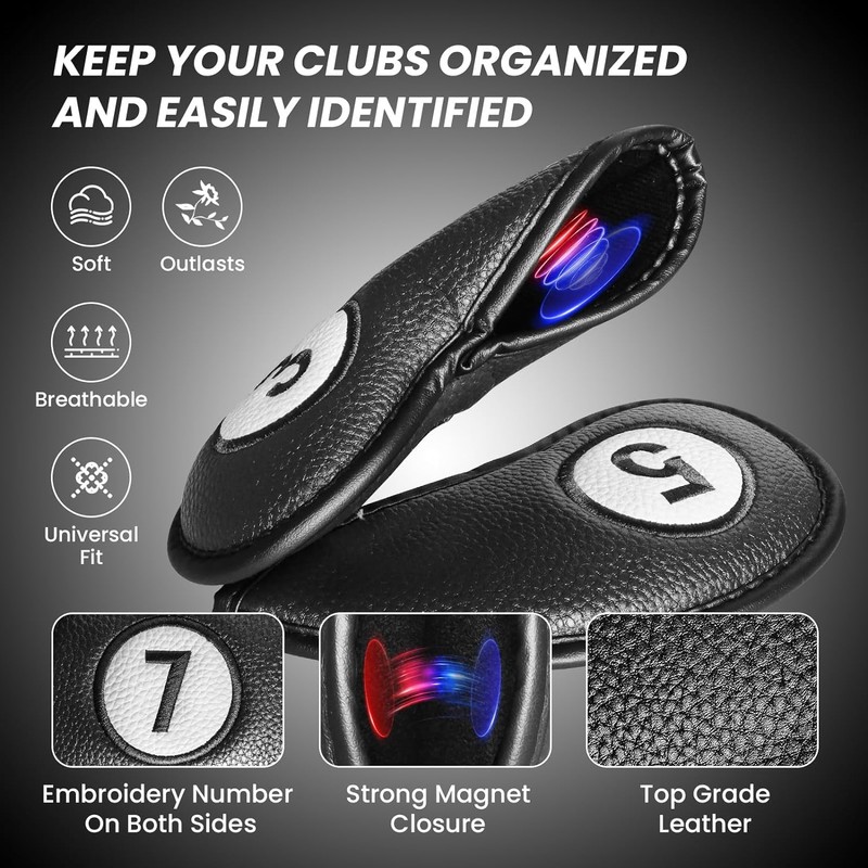 Golf Club Head Covers for Irons Magnetic Closure Value 11