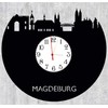 bigcopy e.K. Magdeburg Skyline Wall Clock with Dial, High-Quality Acrylic