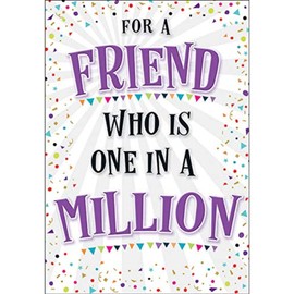 Piccadilly Greetings Modern Friend One in a Million Birthday Card - 7 x 5 inches