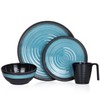 Camping Crockery Set 1 Person 4-Piece Melamine Picnic Crockery Set