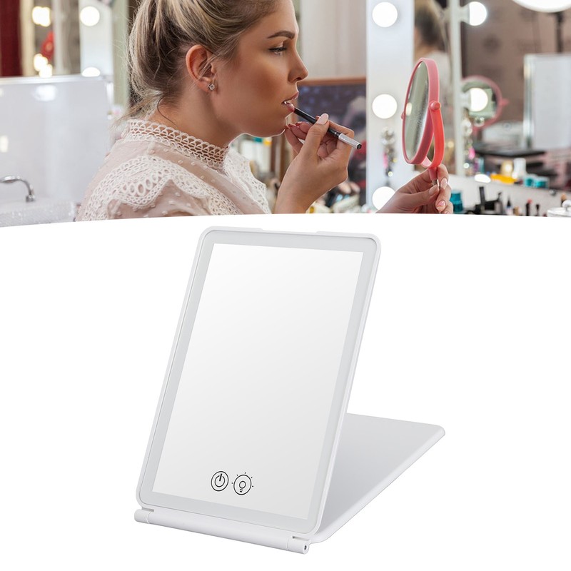 LED Makeup Mirror 3X Magnifying Lighted Compact Rechargeable Portable for