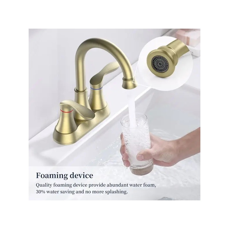 Bathroom Faucet Accessories 4 Inch Vani Brushed Gold 360 Degree