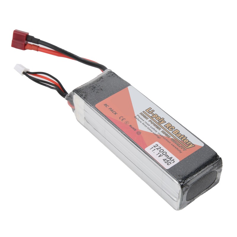 11.1V 2200mAh 3S 45C Lipo Battery Pack with T Plug
