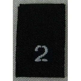 Sean Label 100 PCS BLACK WOVEN SEWING CLOTHING LABELS, SIZE TAGS - SIZE 2 - TWO