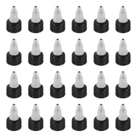 uxcell 24 Pcs Twist Top Caps, 20/410 Plastic Squeeze Bottle Replacement Twist Caps for Glue Dispensing Bottles Dispensing Caps Paint Bottles (Clear/Black)
