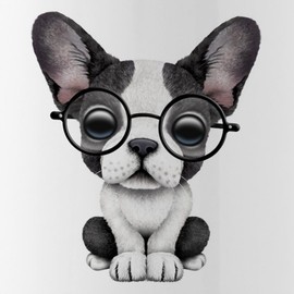 CafePress Cute French Bulldog Puppy With Glasses Water Bottl 1.0L (34 oz) Stainless Steel Water Bottle