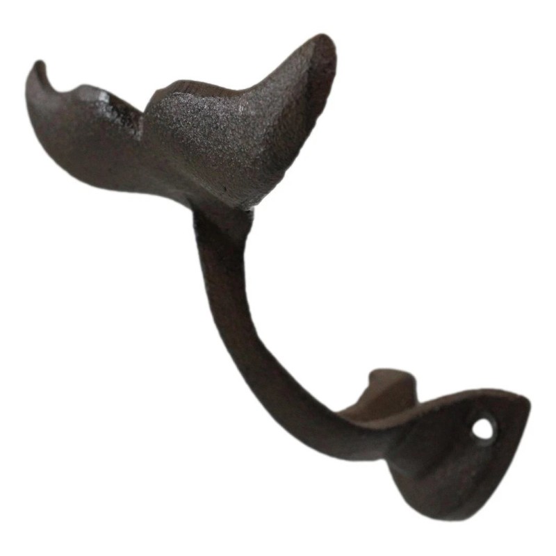 Set of 2 Cast Iron Nautical Baleen Blue Whale Tail