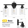 Unicozin Modern Bathroom Light Fixtures, 3 Light Vanity Lights, Black