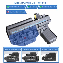 G19 IWB Holster with Light - Compatible with Glock 19 19X 23 32 44 45 MOS with Olight Baldr S/Baldr Mini Tactical Gun Flashlight - Inside Waist Concealed Carry Accessories - Right Hand - Carbon Fiber